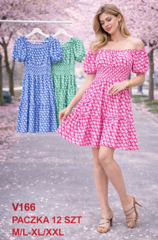 Sukienki damskie Roz M-2XL, Mix Kolor .Paczka 12 szt